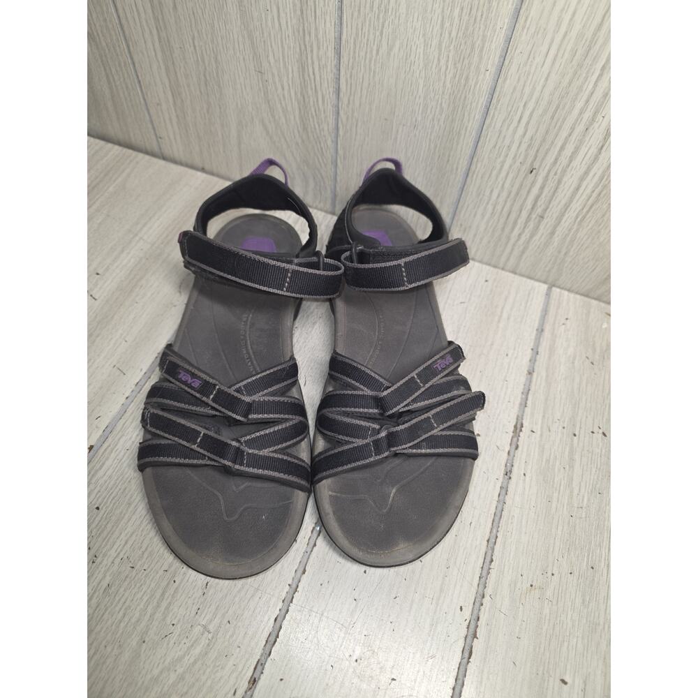 TEVA Tirra Black/Purple Sport Sandals Outdoor Water Hiking Gorpcore Women's 8